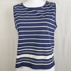 Max Studio sleeveless crew neck knit top size L